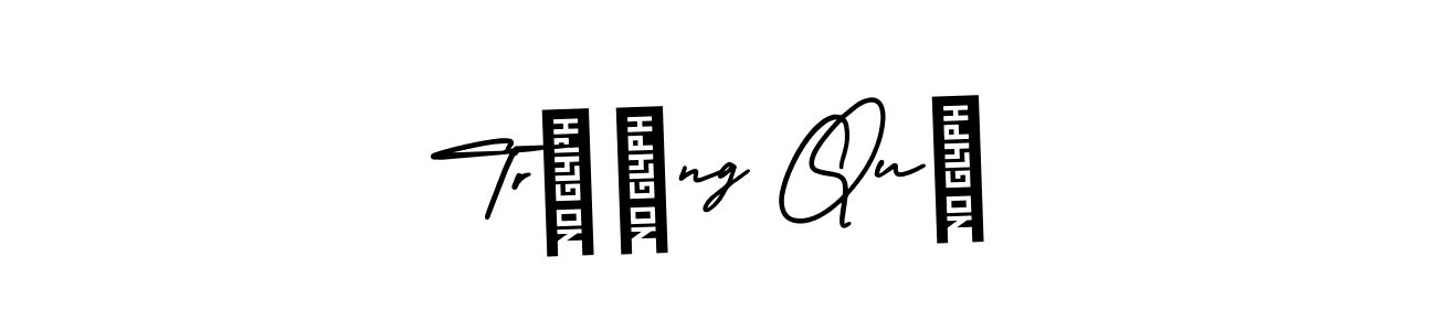 You should practise on your own different ways (AmerikaSignatureDemo-Regular) to write your name (Trương Quý) in signature. don't let someone else do it for you. Trương Quý signature style 3 images and pictures png