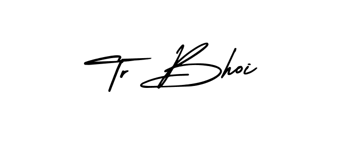 You should practise on your own different ways (AmerikaSignatureDemo-Regular) to write your name (Tr Bhoi) in signature. don't let someone else do it for you. Tr Bhoi signature style 3 images and pictures png