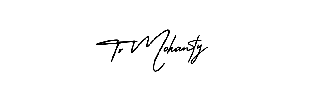 How to Draw Tr Mohanty signature style? AmerikaSignatureDemo-Regular is a latest design signature styles for name Tr Mohanty. Tr Mohanty signature style 3 images and pictures png