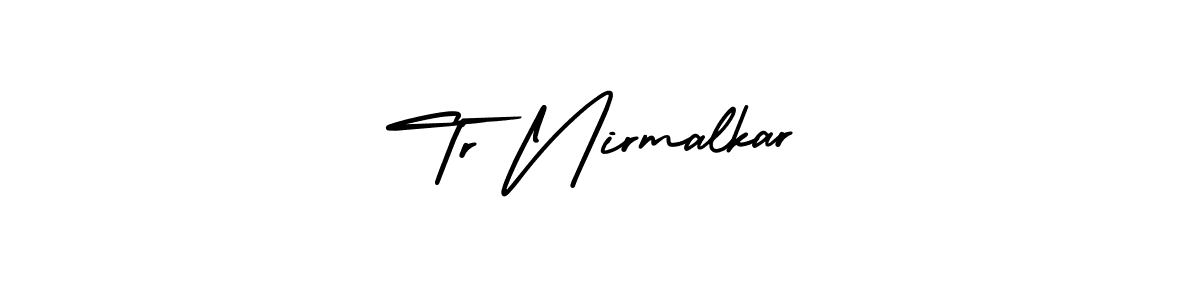 Tr Nirmalkar stylish signature style. Best Handwritten Sign (AmerikaSignatureDemo-Regular) for my name. Handwritten Signature Collection Ideas for my name Tr Nirmalkar. Tr Nirmalkar signature style 3 images and pictures png