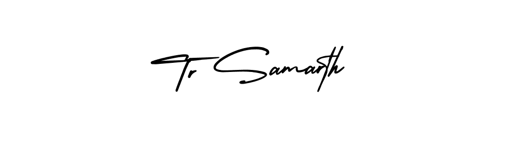 You should practise on your own different ways (AmerikaSignatureDemo-Regular) to write your name (Tr Samarth) in signature. don't let someone else do it for you. Tr Samarth signature style 3 images and pictures png