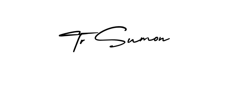 Create a beautiful signature design for name Tr Sumon. With this signature (AmerikaSignatureDemo-Regular) fonts, you can make a handwritten signature for free. Tr Sumon signature style 3 images and pictures png
