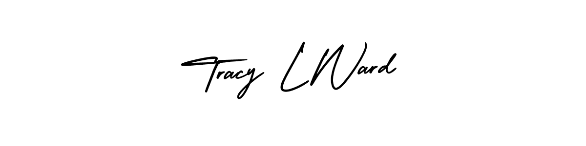 You should practise on your own different ways (AmerikaSignatureDemo-Regular) to write your name (Tracy L Ward) in signature. don't let someone else do it for you. Tracy L Ward signature style 3 images and pictures png