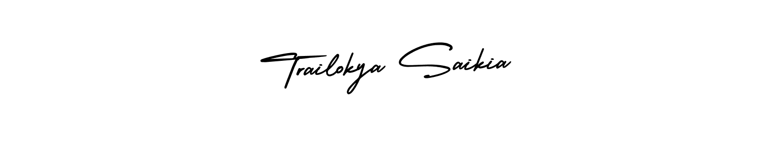 Make a beautiful signature design for name Trailokya Saikia. With this signature (AmerikaSignatureDemo-Regular) style, you can create a handwritten signature for free. Trailokya Saikia signature style 3 images and pictures png