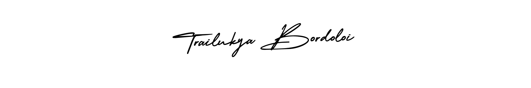 This is the best signature style for the Trailukya Bordoloi name. Also you like these signature font (AmerikaSignatureDemo-Regular). Mix name signature. Trailukya Bordoloi signature style 3 images and pictures png