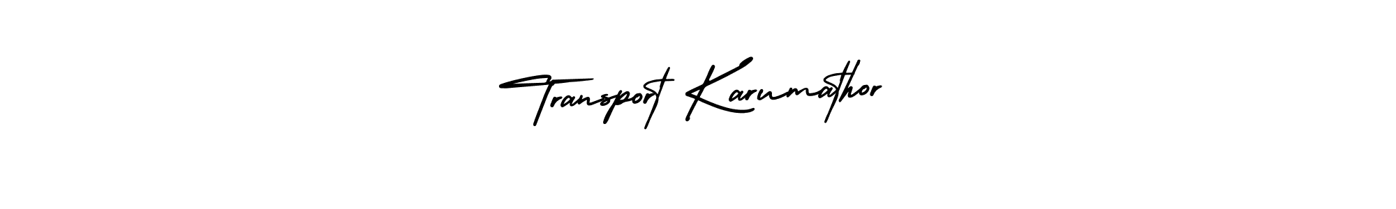 The best way (AmerikaSignatureDemo-Regular) to make a short signature is to pick only two or three words in your name. The name Transport Karumathor include a total of six letters. For converting this name. Transport Karumathor signature style 3 images and pictures png