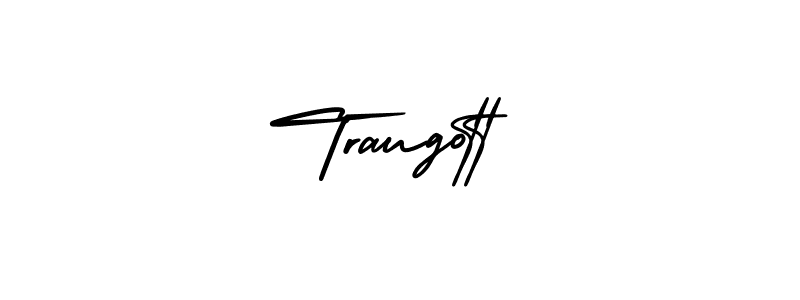 How to make Traugott name signature. Use AmerikaSignatureDemo-Regular style for creating short signs online. This is the latest handwritten sign. Traugott signature style 3 images and pictures png