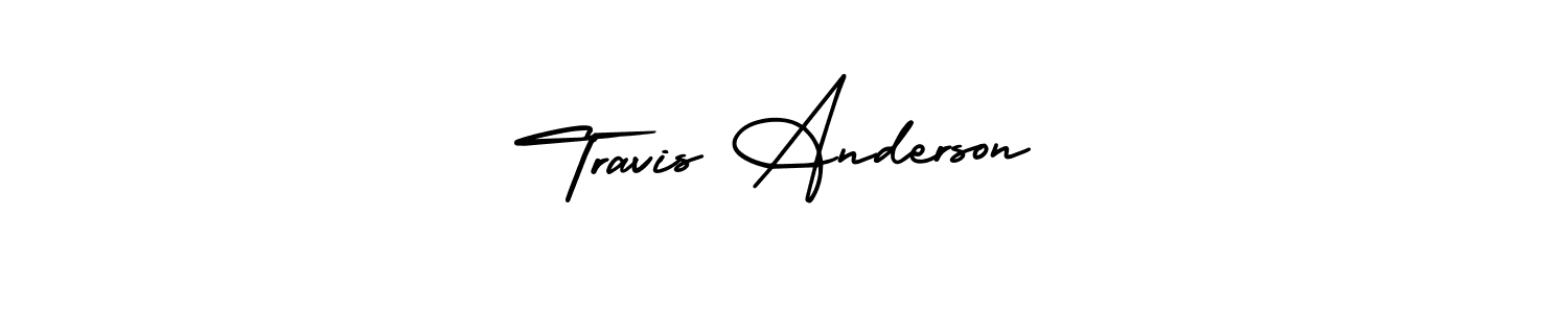 The best way (AmerikaSignatureDemo-Regular) to make a short signature is to pick only two or three words in your name. The name Travis Anderson include a total of six letters. For converting this name. Travis Anderson signature style 3 images and pictures png