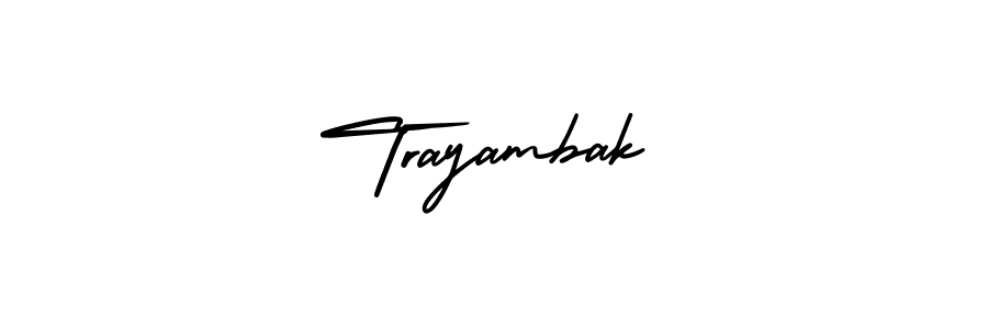 It looks lik you need a new signature style for name Trayambak. Design unique handwritten (AmerikaSignatureDemo-Regular) signature with our free signature maker in just a few clicks. Trayambak signature style 3 images and pictures png