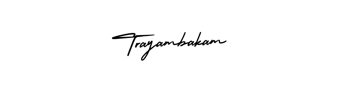 The best way (AmerikaSignatureDemo-Regular) to make a short signature is to pick only two or three words in your name. The name Trayambakam include a total of six letters. For converting this name. Trayambakam signature style 3 images and pictures png