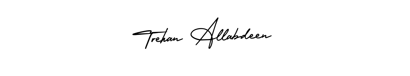 Trehan Allabdeen stylish signature style. Best Handwritten Sign (AmerikaSignatureDemo-Regular) for my name. Handwritten Signature Collection Ideas for my name Trehan Allabdeen. Trehan Allabdeen signature style 3 images and pictures png