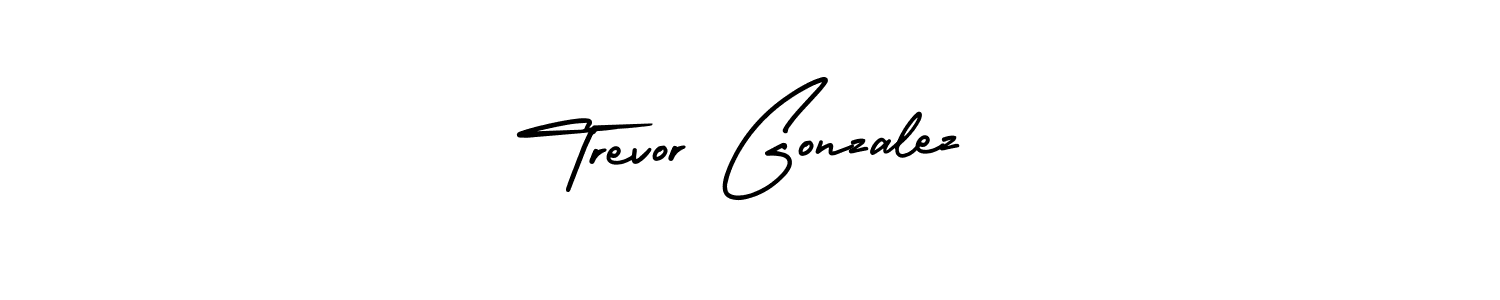 Trevor Gonzalez stylish signature style. Best Handwritten Sign (AmerikaSignatureDemo-Regular) for my name. Handwritten Signature Collection Ideas for my name Trevor Gonzalez. Trevor Gonzalez signature style 3 images and pictures png