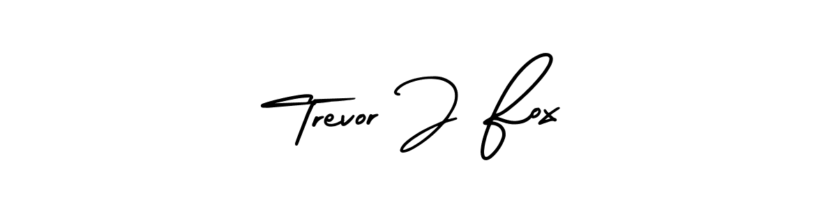 This is the best signature style for the Trevor J Fox name. Also you like these signature font (AmerikaSignatureDemo-Regular). Mix name signature. Trevor J Fox signature style 3 images and pictures png