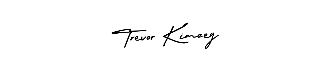 You should practise on your own different ways (AmerikaSignatureDemo-Regular) to write your name (Trevor Kimzey) in signature. don't let someone else do it for you. Trevor Kimzey signature style 3 images and pictures png