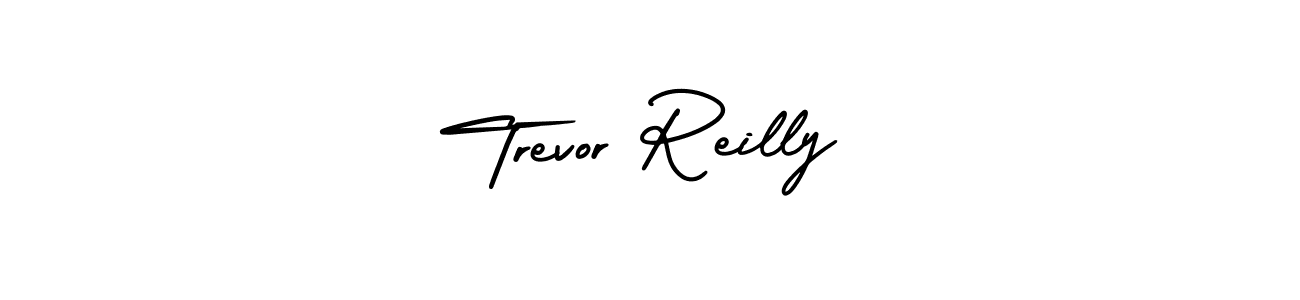 The best way (AmerikaSignatureDemo-Regular) to make a short signature is to pick only two or three words in your name. The name Trevor Reilly include a total of six letters. For converting this name. Trevor Reilly signature style 3 images and pictures png