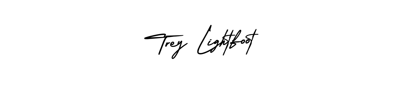 You should practise on your own different ways (AmerikaSignatureDemo-Regular) to write your name (Trey Lightfoot) in signature. don't let someone else do it for you. Trey Lightfoot signature style 3 images and pictures png