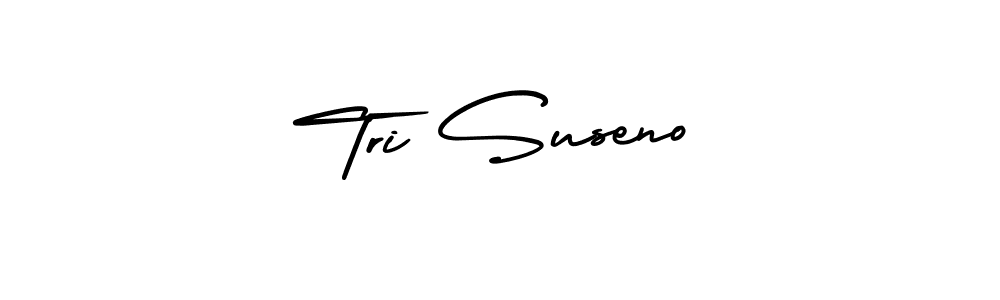 How to make Tri Suseno signature? AmerikaSignatureDemo-Regular is a professional autograph style. Create handwritten signature for Tri Suseno name. Tri Suseno signature style 3 images and pictures png