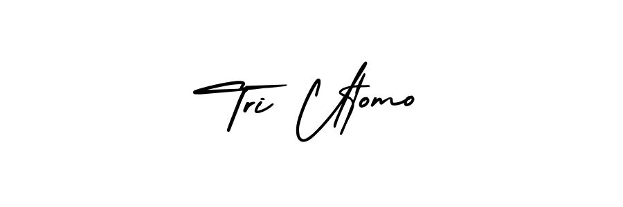 Create a beautiful signature design for name Tri Utomo. With this signature (AmerikaSignatureDemo-Regular) fonts, you can make a handwritten signature for free. Tri Utomo signature style 3 images and pictures png