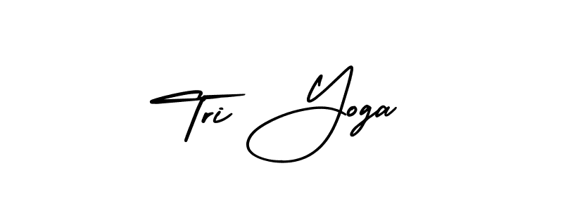 The best way (AmerikaSignatureDemo-Regular) to make a short signature is to pick only two or three words in your name. The name Tri Yoga include a total of six letters. For converting this name. Tri Yoga signature style 3 images and pictures png