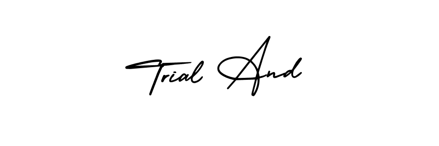 Trial And stylish signature style. Best Handwritten Sign (AmerikaSignatureDemo-Regular) for my name. Handwritten Signature Collection Ideas for my name Trial And. Trial And signature style 3 images and pictures png