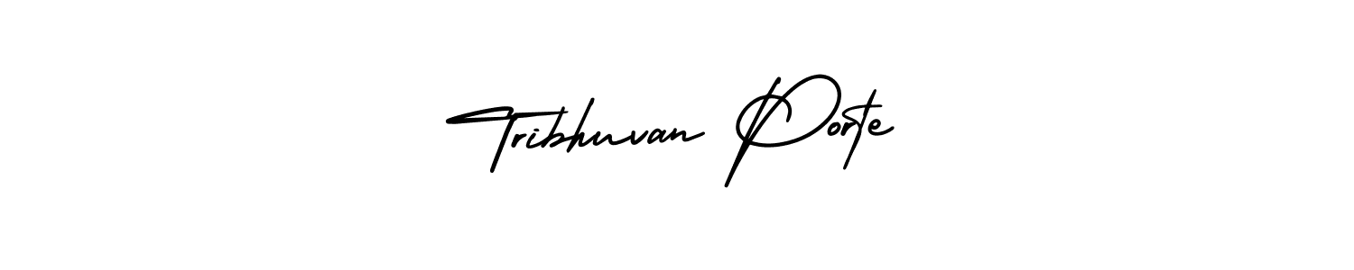 if you are searching for the best signature style for your name Tribhuvan Porte. so please give up your signature search. here we have designed multiple signature styles  using AmerikaSignatureDemo-Regular. Tribhuvan Porte signature style 3 images and pictures png