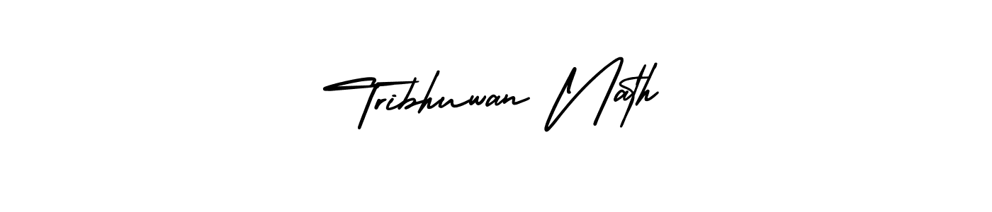 How to Draw Tribhuwan Nath signature style? AmerikaSignatureDemo-Regular is a latest design signature styles for name Tribhuwan Nath. Tribhuwan Nath signature style 3 images and pictures png