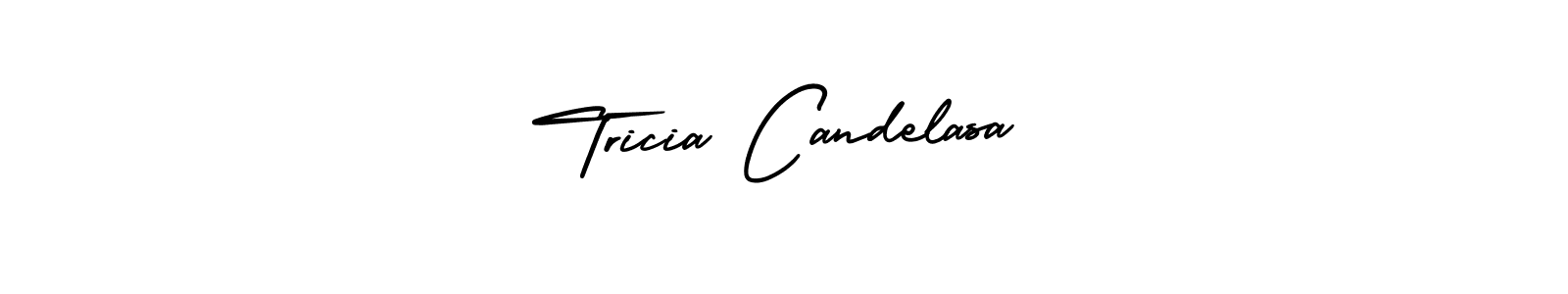 Make a short Tricia Candelasa signature style. Manage your documents anywhere anytime using AmerikaSignatureDemo-Regular. Create and add eSignatures, submit forms, share and send files easily. Tricia Candelasa signature style 3 images and pictures png