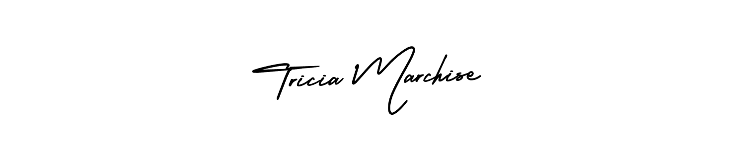 How to make Tricia Marchise name signature. Use AmerikaSignatureDemo-Regular style for creating short signs online. This is the latest handwritten sign. Tricia Marchise signature style 3 images and pictures png