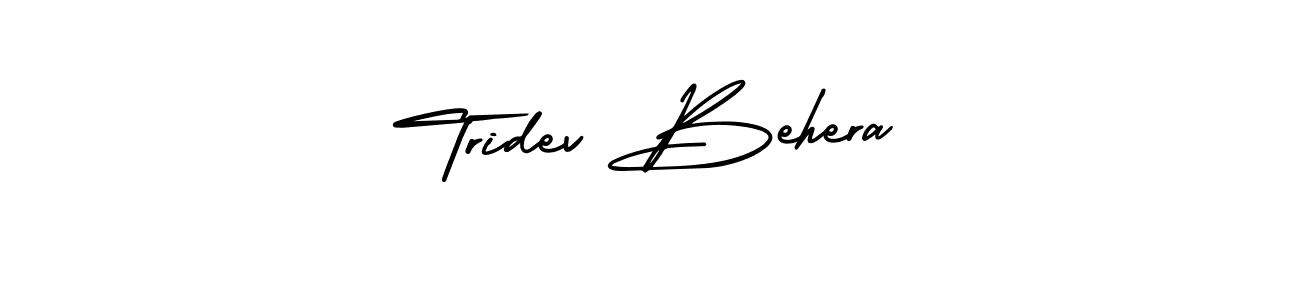 This is the best signature style for the Tridev Behera name. Also you like these signature font (AmerikaSignatureDemo-Regular). Mix name signature. Tridev Behera signature style 3 images and pictures png