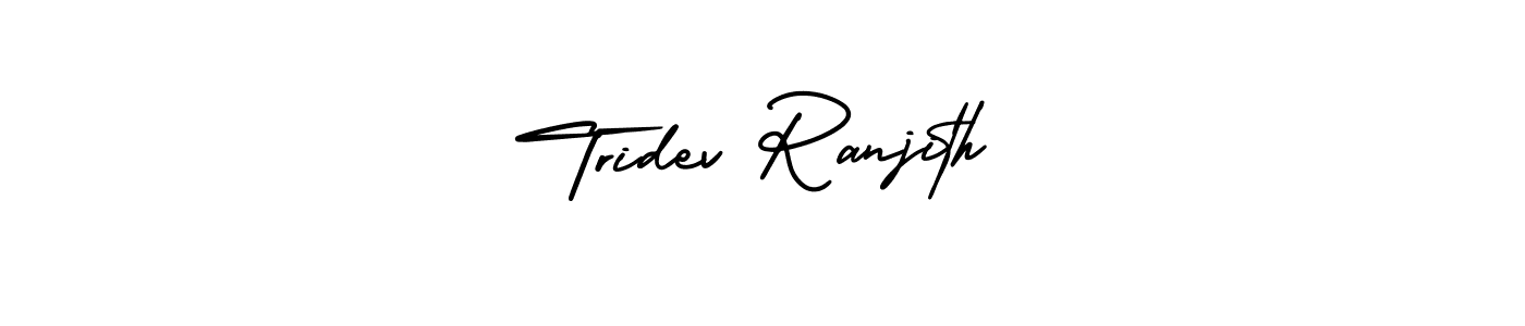 Tridev Ranjith stylish signature style. Best Handwritten Sign (AmerikaSignatureDemo-Regular) for my name. Handwritten Signature Collection Ideas for my name Tridev Ranjith. Tridev Ranjith signature style 3 images and pictures png