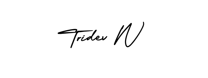 Use a signature maker to create a handwritten signature online. With this signature software, you can design (AmerikaSignatureDemo-Regular) your own signature for name Tridev W. Tridev W signature style 3 images and pictures png