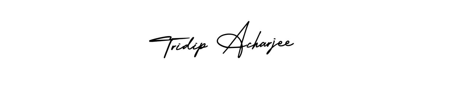 The best way (AmerikaSignatureDemo-Regular) to make a short signature is to pick only two or three words in your name. The name Tridip Acharjee include a total of six letters. For converting this name. Tridip Acharjee signature style 3 images and pictures png