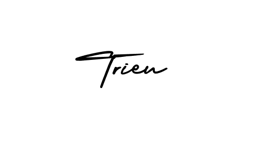 How to make Trieu signature? AmerikaSignatureDemo-Regular is a professional autograph style. Create handwritten signature for Trieu name. Trieu signature style 3 images and pictures png