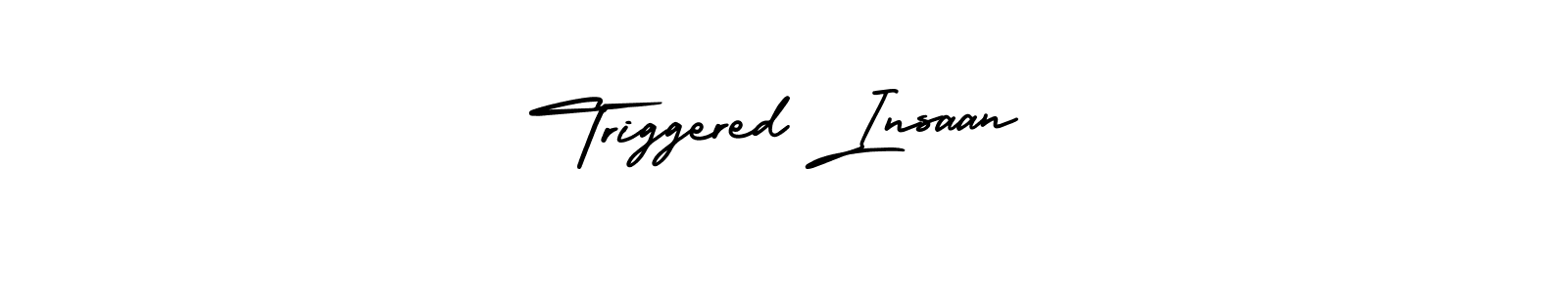 Also You can easily find your signature by using the search form. We will create Triggered Insaan name handwritten signature images for you free of cost using AmerikaSignatureDemo-Regular sign style. Triggered Insaan signature style 3 images and pictures png