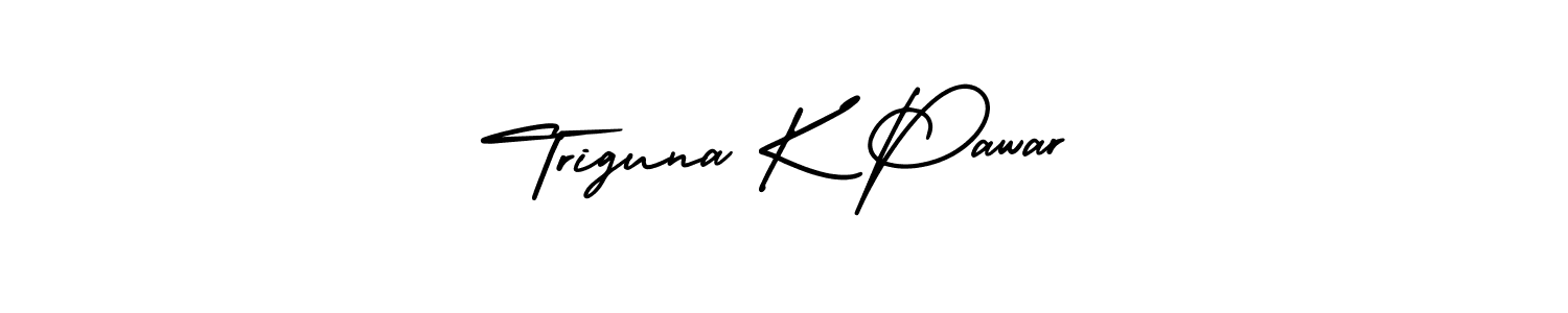Use a signature maker to create a handwritten signature online. With this signature software, you can design (AmerikaSignatureDemo-Regular) your own signature for name Triguna K Pawar. Triguna K Pawar signature style 3 images and pictures png