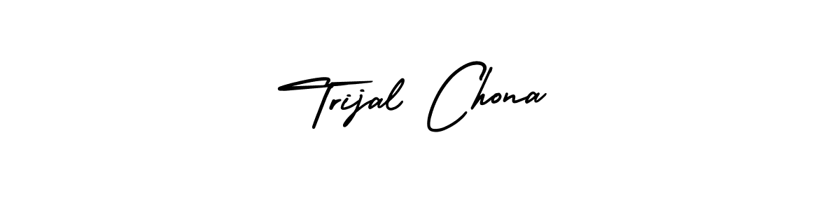 Use a signature maker to create a handwritten signature online. With this signature software, you can design (AmerikaSignatureDemo-Regular) your own signature for name Trijal Chona. Trijal Chona signature style 3 images and pictures png