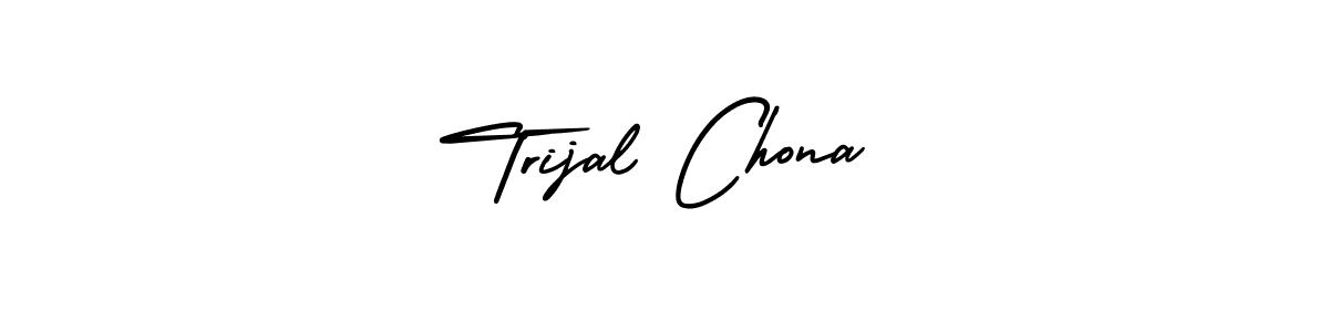 if you are searching for the best signature style for your name Trijal Chona. so please give up your signature search. here we have designed multiple signature styles  using AmerikaSignatureDemo-Regular. Trijal Chona signature style 3 images and pictures png