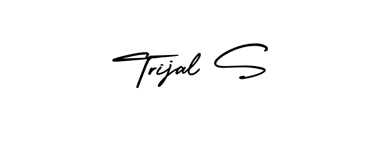 Also You can easily find your signature by using the search form. We will create Trijal S name handwritten signature images for you free of cost using AmerikaSignatureDemo-Regular sign style. Trijal S signature style 3 images and pictures png