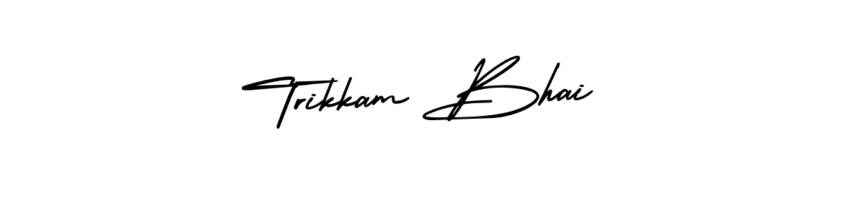 Design your own signature with our free online signature maker. With this signature software, you can create a handwritten (AmerikaSignatureDemo-Regular) signature for name Trikkam Bhai. Trikkam Bhai signature style 3 images and pictures png