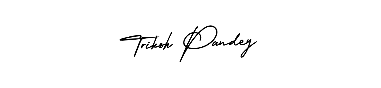 This is the best signature style for the Triksh Pandey name. Also you like these signature font (AmerikaSignatureDemo-Regular). Mix name signature. Triksh Pandey signature style 3 images and pictures png