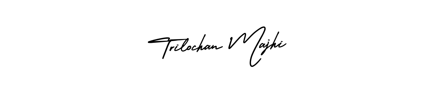You should practise on your own different ways (AmerikaSignatureDemo-Regular) to write your name (Trilochan Majhi) in signature. don't let someone else do it for you. Trilochan Majhi signature style 3 images and pictures png