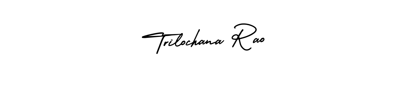You should practise on your own different ways (AmerikaSignatureDemo-Regular) to write your name (Trilochana Rao) in signature. don't let someone else do it for you. Trilochana Rao signature style 3 images and pictures png
