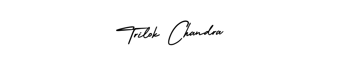 The best way (AmerikaSignatureDemo-Regular) to make a short signature is to pick only two or three words in your name. The name Trilok Chandra include a total of six letters. For converting this name. Trilok Chandra signature style 3 images and pictures png