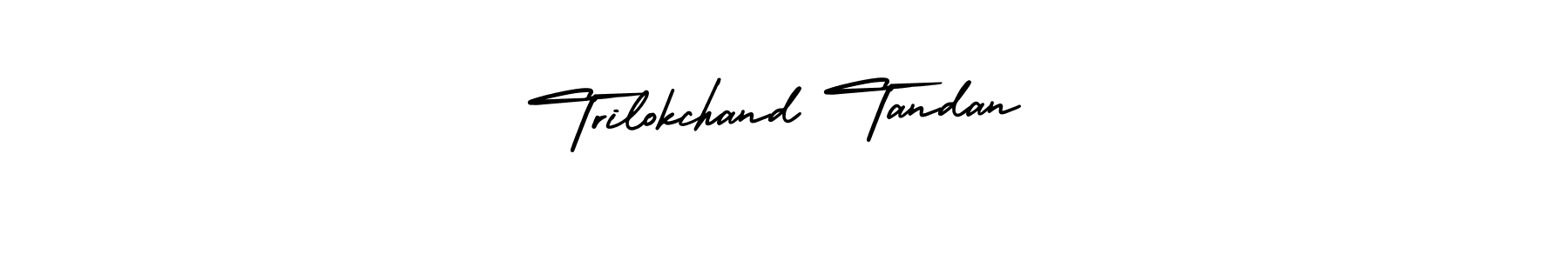 The best way (AmerikaSignatureDemo-Regular) to make a short signature is to pick only two or three words in your name. The name Trilokchand Tandan include a total of six letters. For converting this name. Trilokchand Tandan signature style 3 images and pictures png