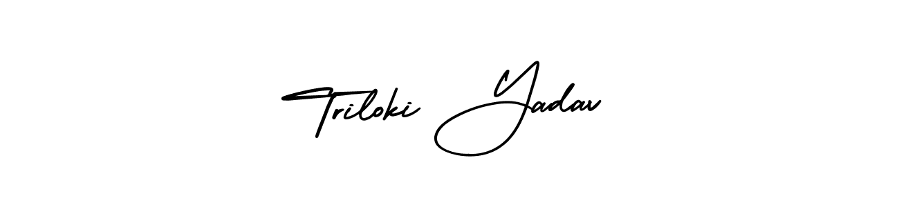 It looks lik you need a new signature style for name Triloki Yadav. Design unique handwritten (AmerikaSignatureDemo-Regular) signature with our free signature maker in just a few clicks. Triloki Yadav signature style 3 images and pictures png