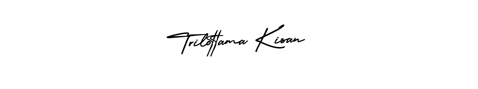 The best way (AmerikaSignatureDemo-Regular) to make a short signature is to pick only two or three words in your name. The name Trilottama Kisan include a total of six letters. For converting this name. Trilottama Kisan signature style 3 images and pictures png