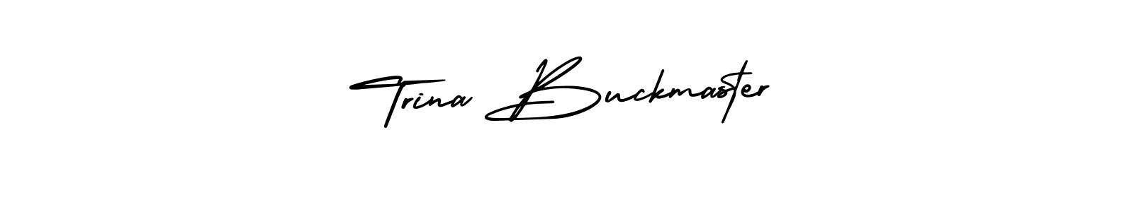 How to Draw Trina Buckmaster signature style? AmerikaSignatureDemo-Regular is a latest design signature styles for name Trina Buckmaster. Trina Buckmaster signature style 3 images and pictures png