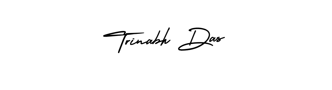 You should practise on your own different ways (AmerikaSignatureDemo-Regular) to write your name (Trinabh Das) in signature. don't let someone else do it for you. Trinabh Das signature style 3 images and pictures png