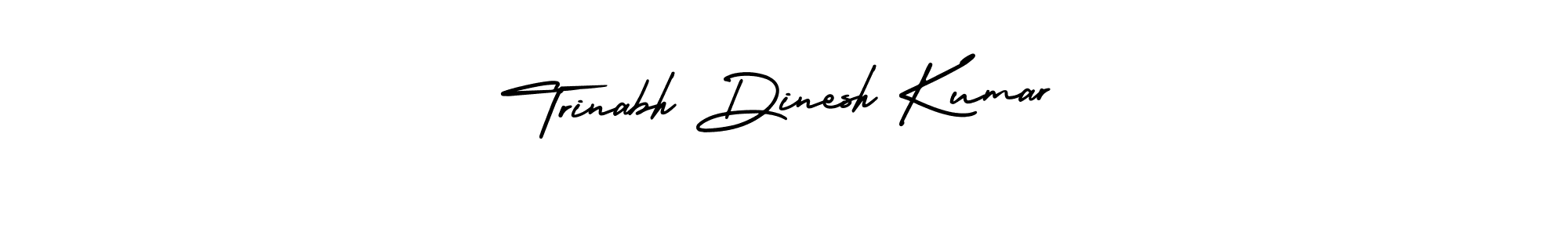 The best way (AmerikaSignatureDemo-Regular) to make a short signature is to pick only two or three words in your name. The name Trinabh Dinesh Kumar include a total of six letters. For converting this name. Trinabh Dinesh Kumar signature style 3 images and pictures png