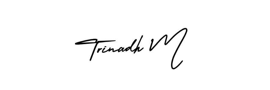 It looks lik you need a new signature style for name Trinadh M. Design unique handwritten (AmerikaSignatureDemo-Regular) signature with our free signature maker in just a few clicks. Trinadh M signature style 3 images and pictures png